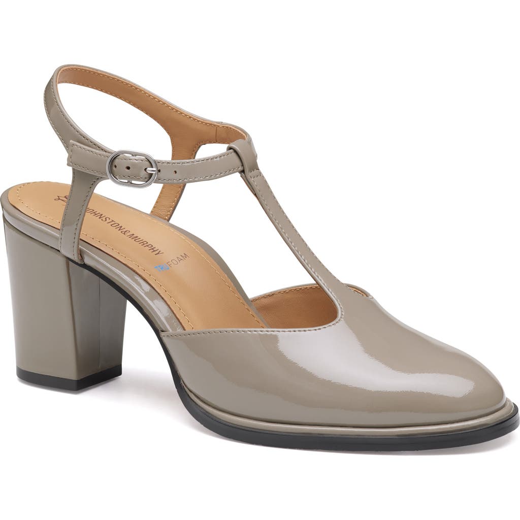 Johnston & Murphy Amy T-strap Pump In Gray
