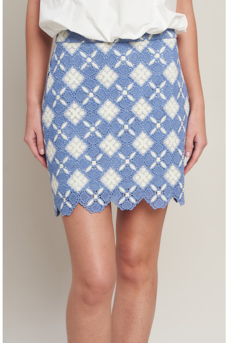 Lace Miniskirt, Main, color, BLUE