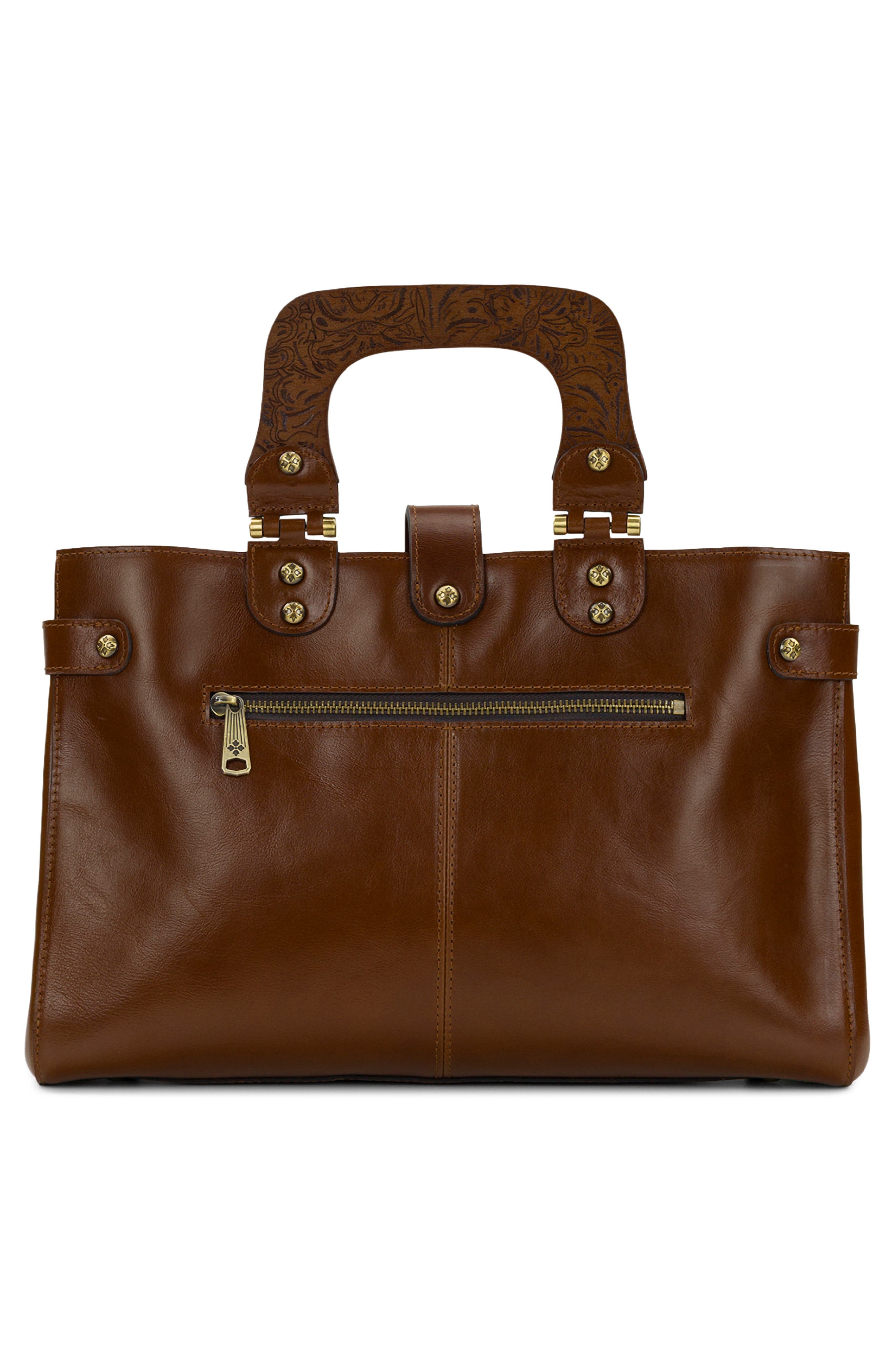 Sancia Leather Handbag, Alternate, color, BROWN