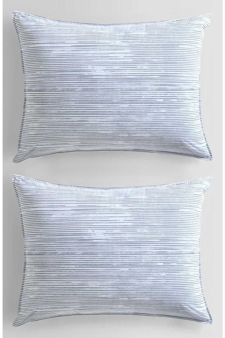 Wavy Stripe Washed Percale Duvet Cover & Sham Set, Alternate, color, LIGHT BLUE