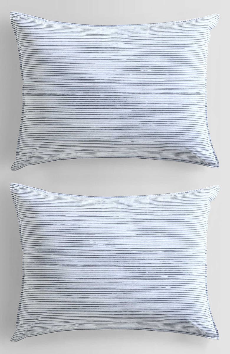 Calvin Klein Wavy Stripe Washed Percale Duvet Cover & Sham Set, Alternate, color, Light Blue