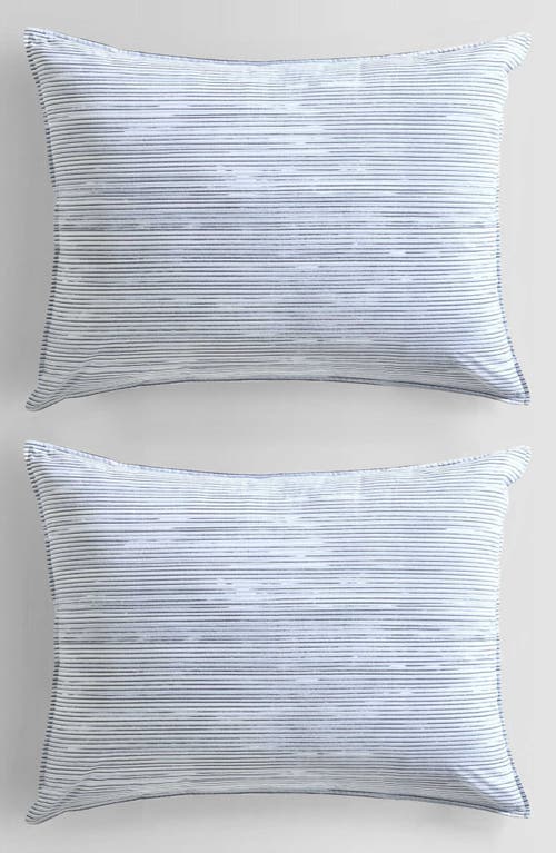 Calvin Klein Wavy Stripe Washed Percale Duvet Cover & Sham Set In Blue