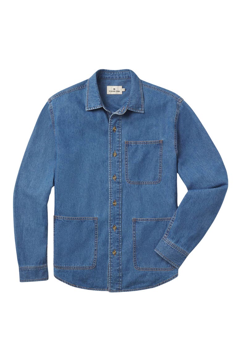 Lightweight Denim Overshirt, Alternate, color, MEDIUM WASH