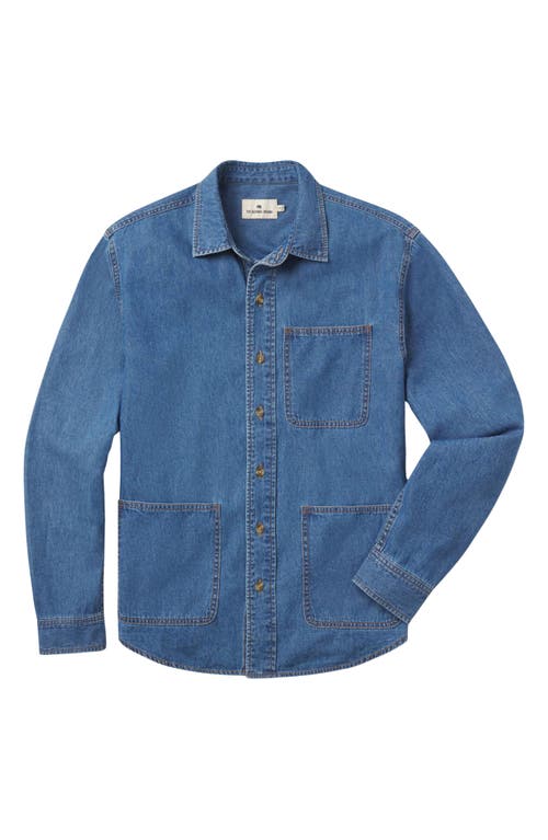 The Normal Brand Lightweight Denim Overshirt In Medium Wash