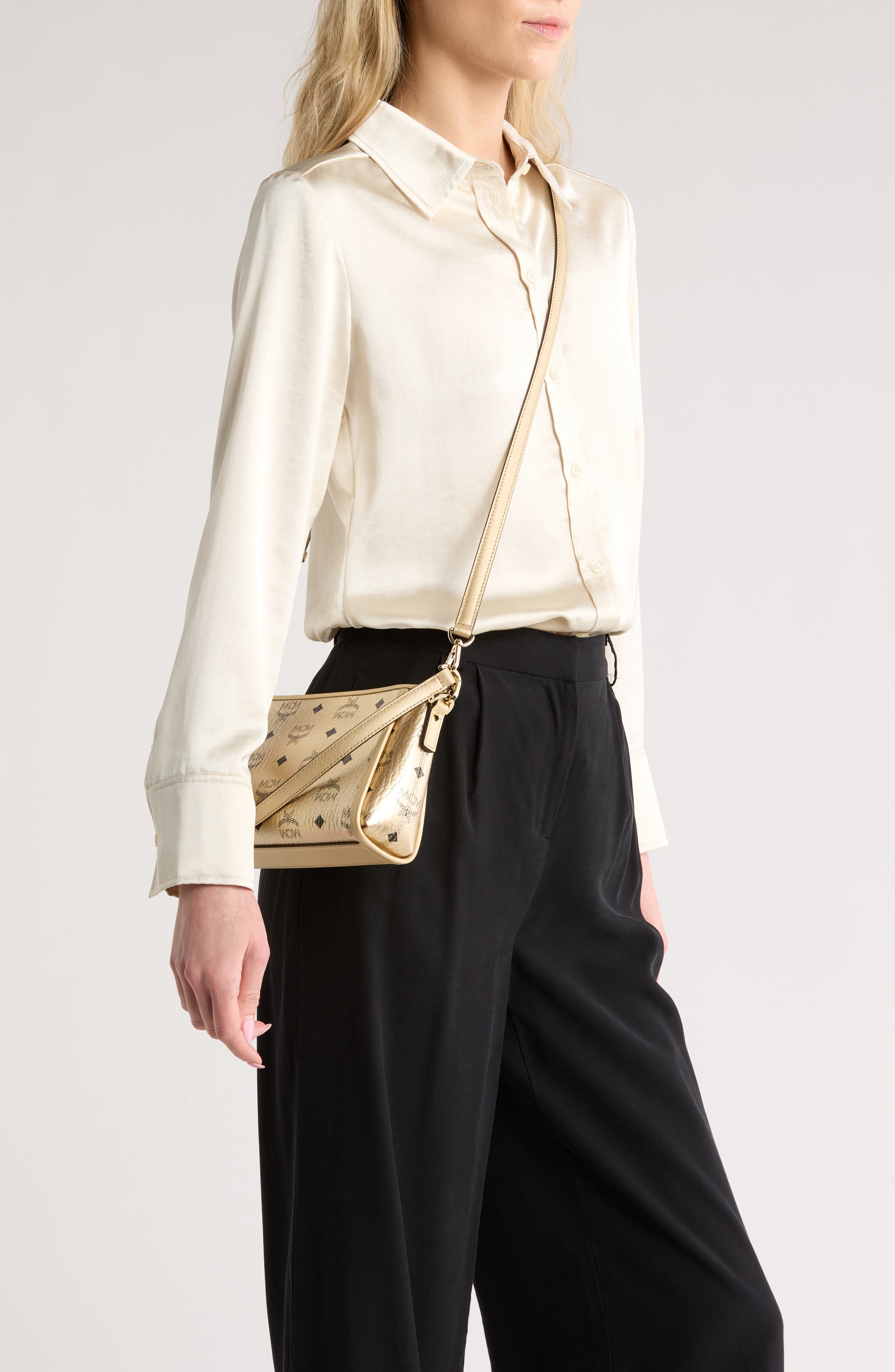 MCM Aren Visetos Shoulder Bag, Alternate, color, 