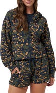 TravisMathew Cloud Fleece Floral Zip-Up Hoodie