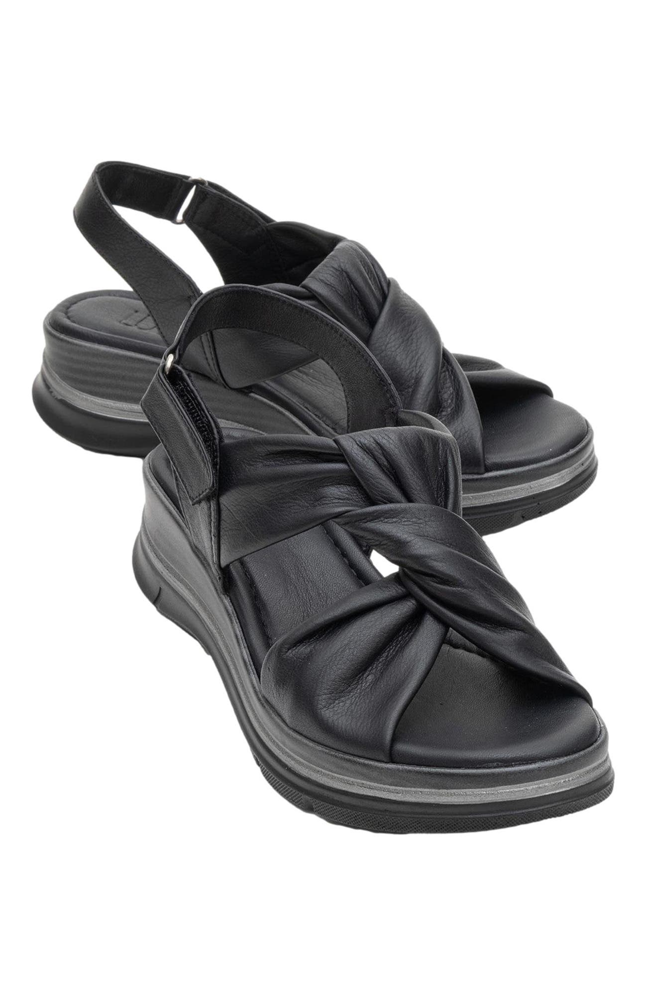 Forever & Always Shoes Oara Leather Sandal, Alternate, color, Black Leather