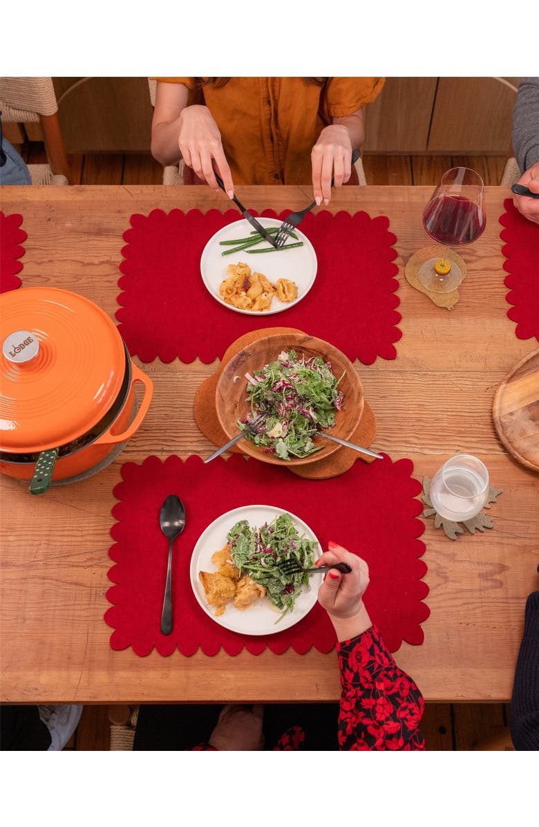 Graf Lantz Merino Wool Crest Placemat, Alternate, color, Cherry