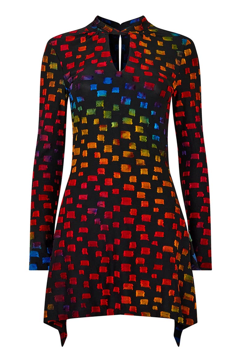 Sharkbite Keyhole Burnout Tunic, Alternate, color, MULTICOLOR ABSTRACT GEO