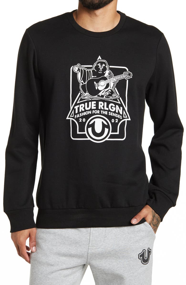 True Religion Brand Jeans TRUE RELIGION Buddha Triangle Sweatshirt, Main, color, 