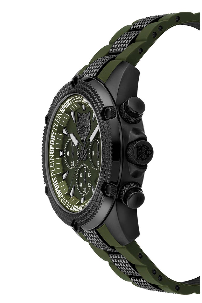 Hurricane Silicone Strap Watch, 44mm, Alternate, color, IP BLACK