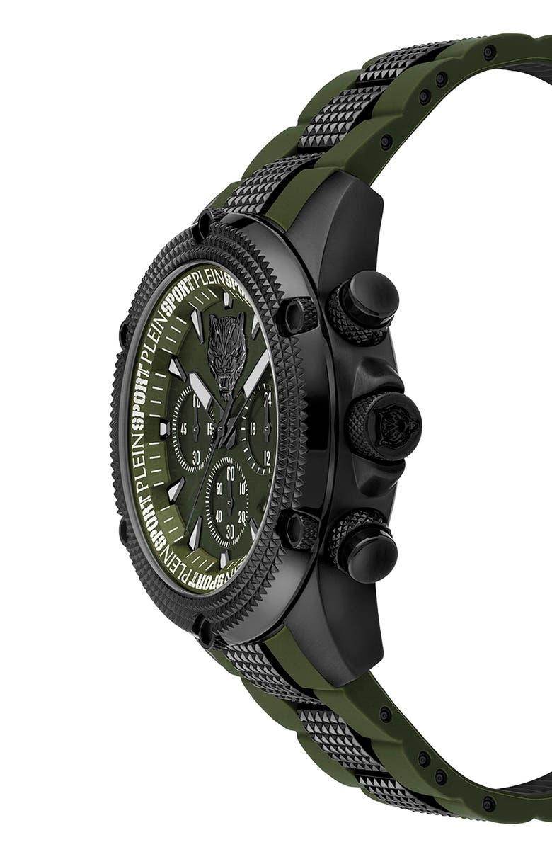 PLEIN SPORT Hurricane Silicone Strap Watch, 44mm, Alternate, color, Ip Black