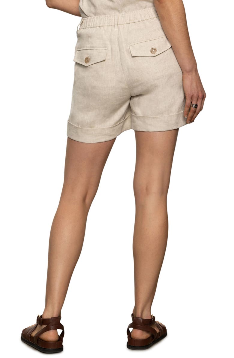 Sanctuary Caravan Cuffed Linen Shorts, Alternate, color, Flax