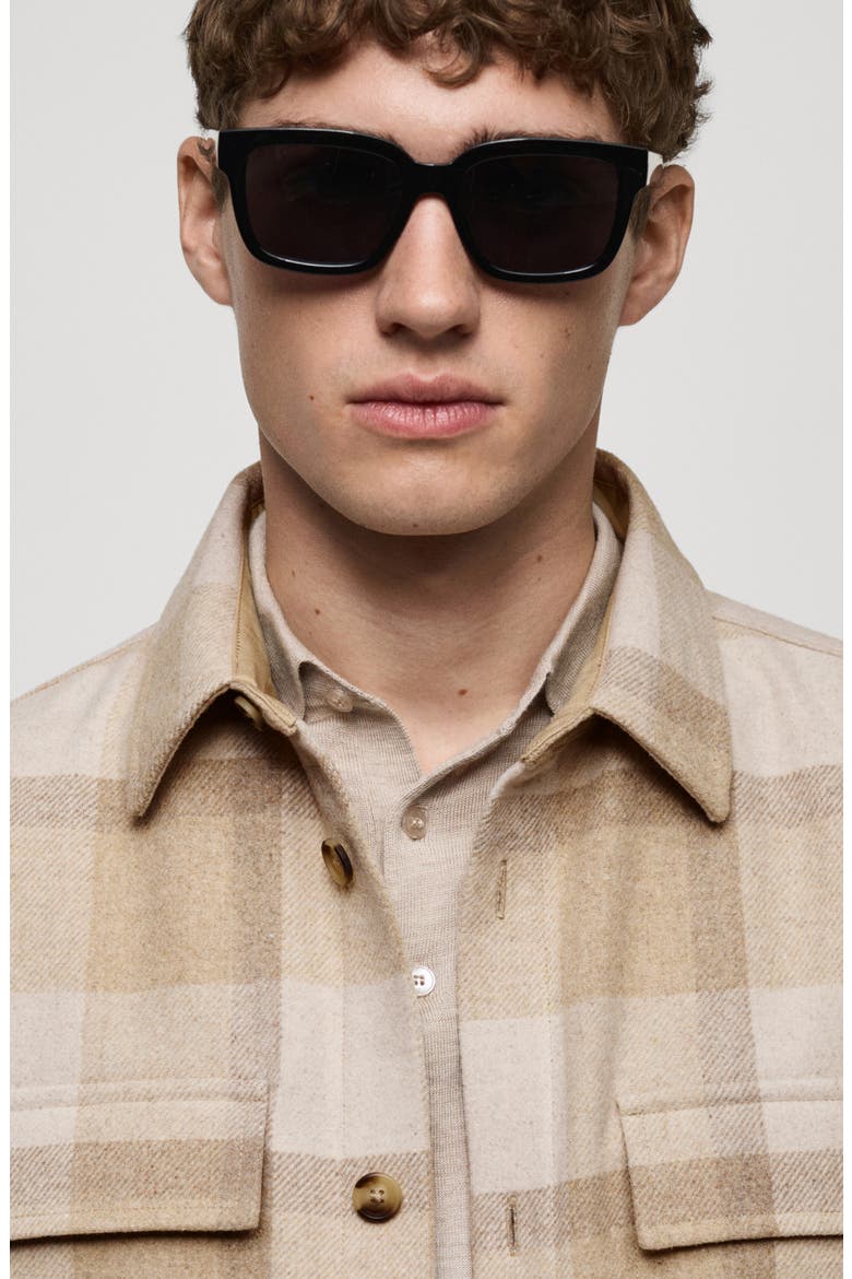 Plaid Button-Up Shirt, Alternate, color, BEIGE