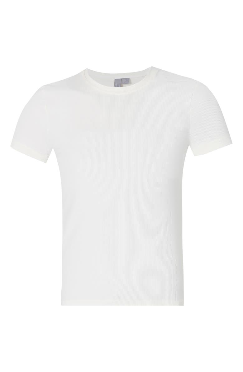 Sweaty Betty Explorer Sculpt Rib Performance T-Shirt, Alternate, color, Lily White