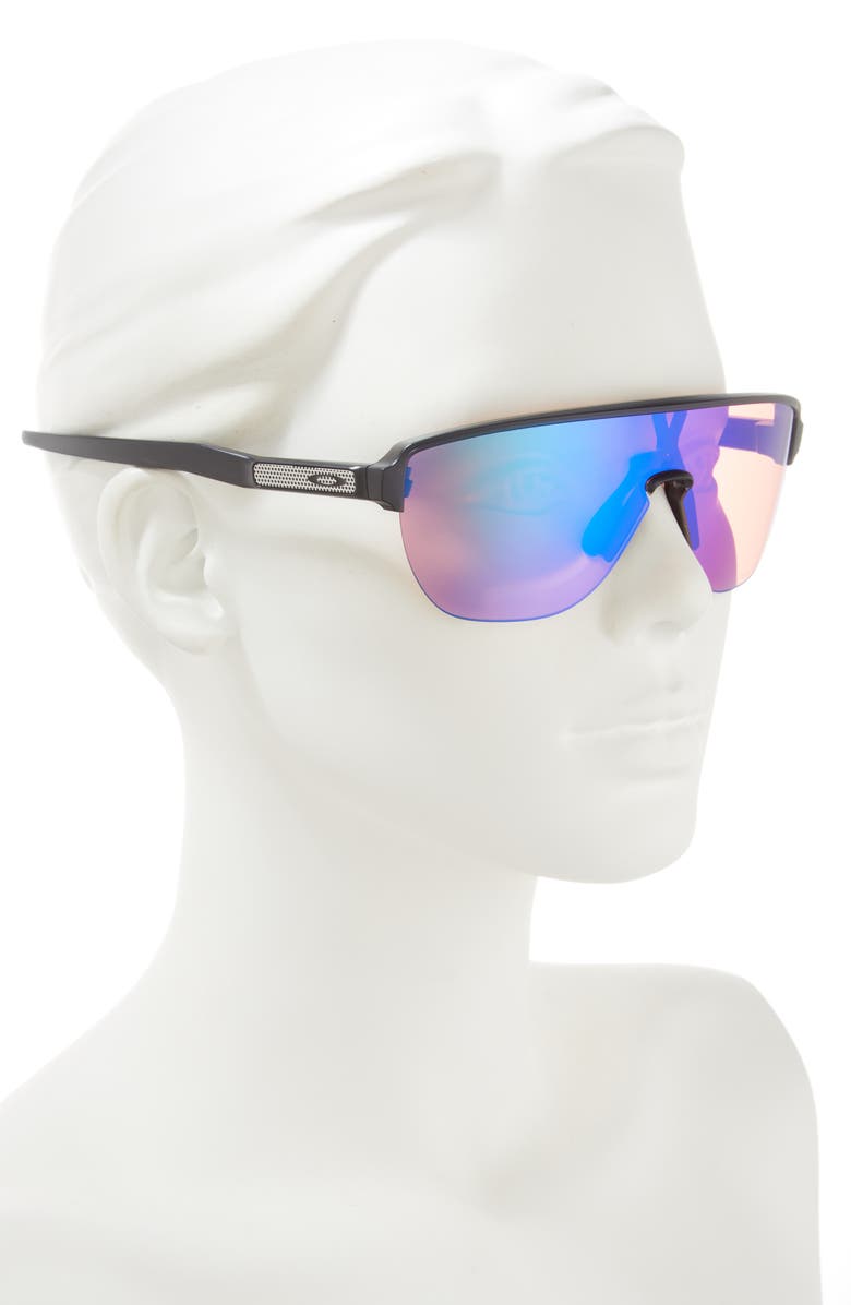 Oakley Corridor 42mm Semirimless Prizm<sup>™</sup> Shield Sunglasses, Alternate, color, Shiny Black