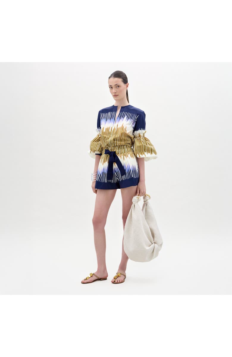 SILVIA TCHERASSI Giorgio Short, Main, color, Navy Mustard Abstrac