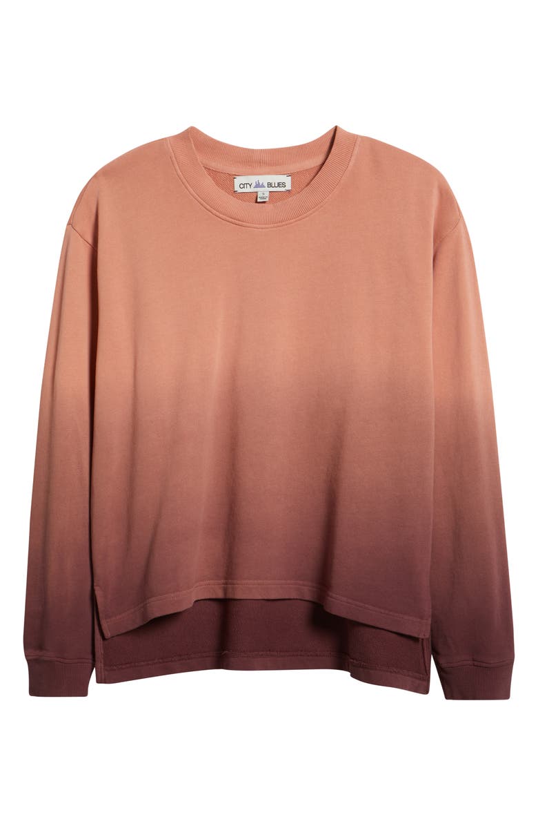 CITY BLUES Stripe Colorblock Sweater, Alternate, color, Merlot