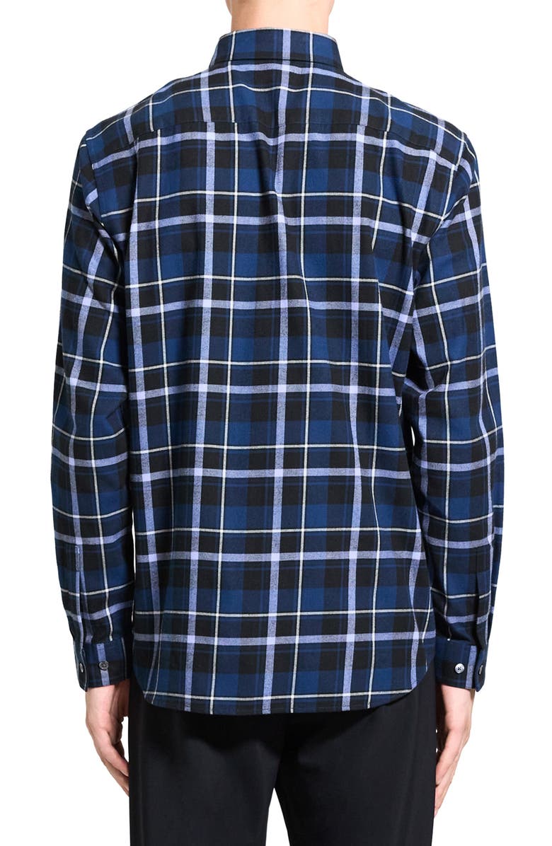 Theory Irving Medium Plaid Shirt, Alternate, color, Blueberry Multi - Rtp