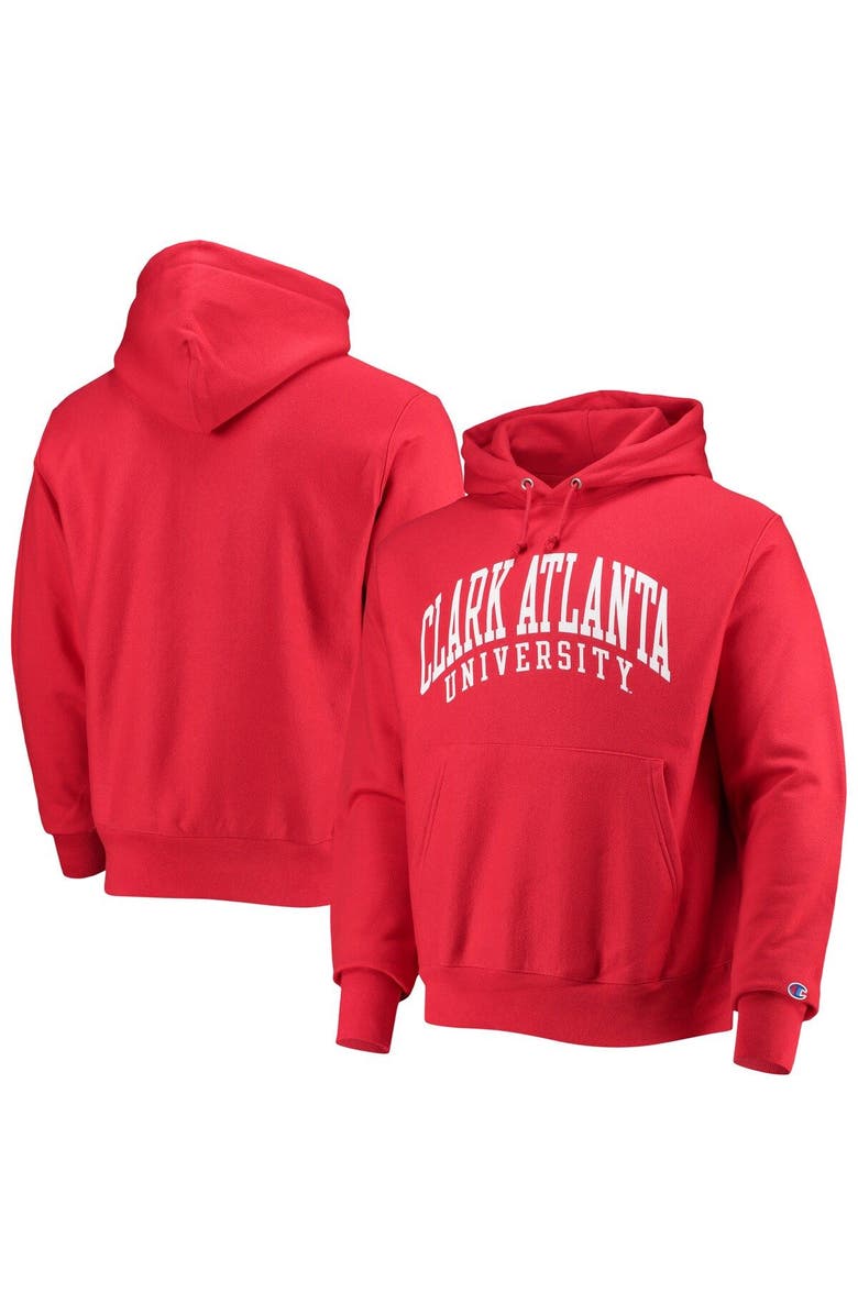 Champion Men's Champion Red Clark Atlanta University Panthers Tall Arch Pullover Hoodie, Main, color, Red