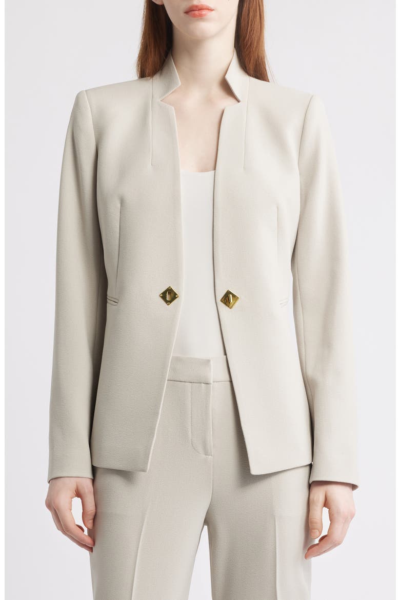 Notch Neck One-Button Jacket, Alternate, color, OATMEAL