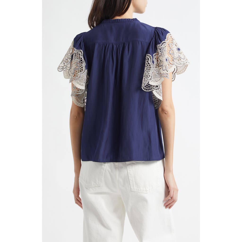 RAMY BROOK RAMY BROOK ESTI EMBROIDERED SLEEVE TOP