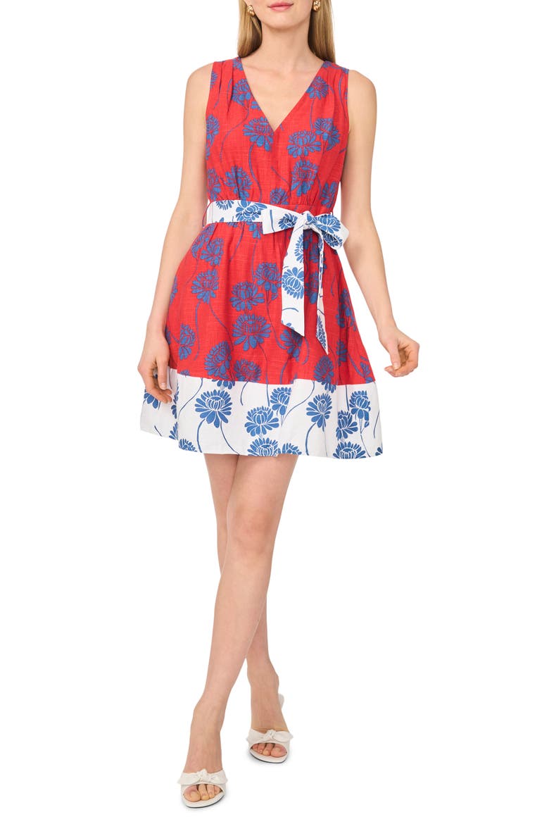 Tie Waist Minidress, Main, color, AURA ORANGE