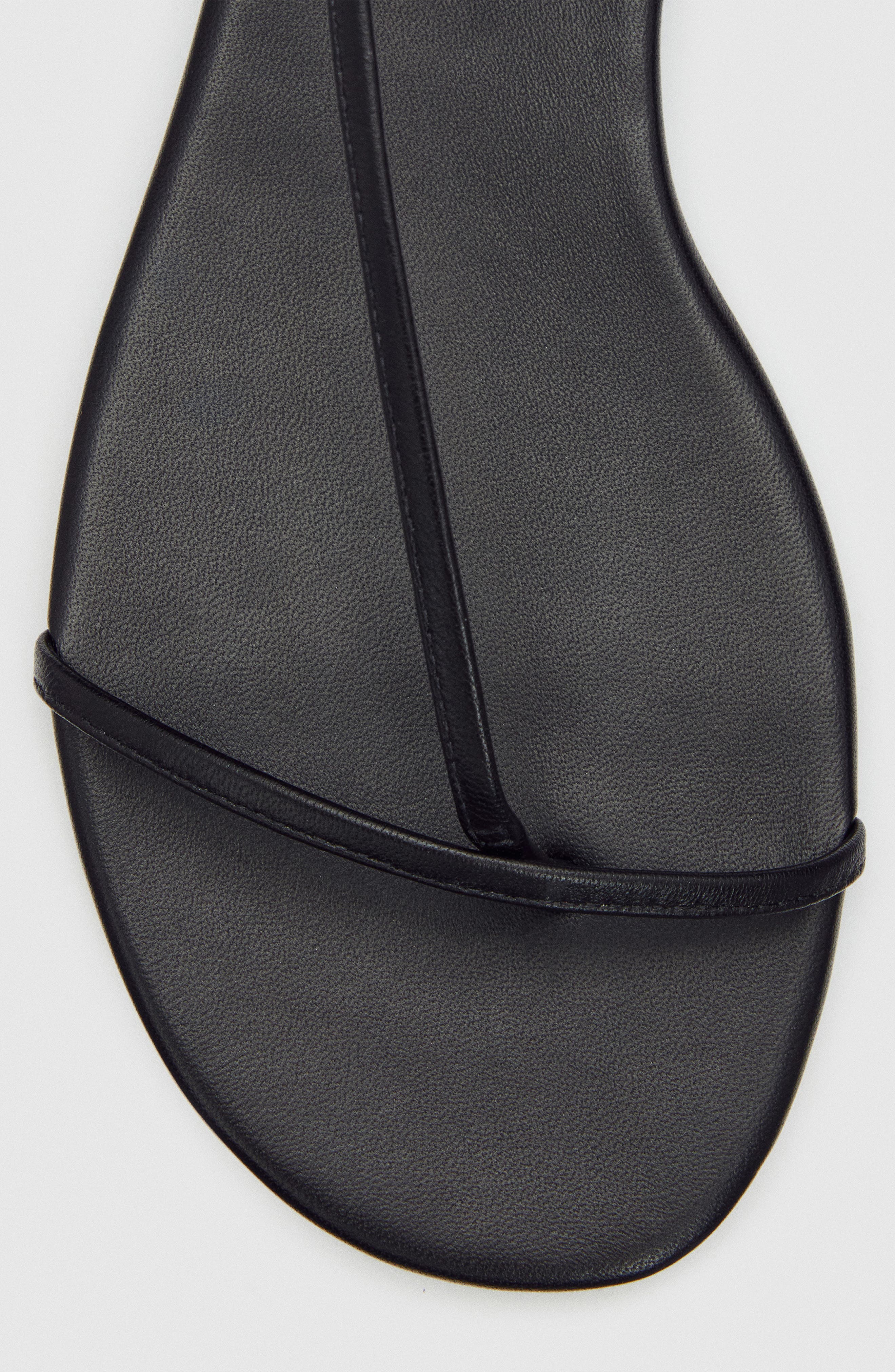 Reformation Pina Flat Sandal, Alternate, color, Black Leather