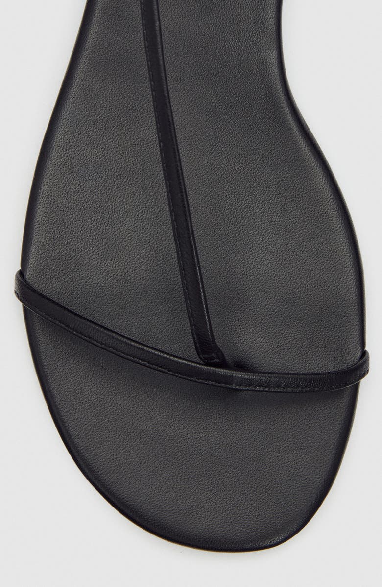 Reformation Pina Flat Sandal, Alternate, color, Black Leather