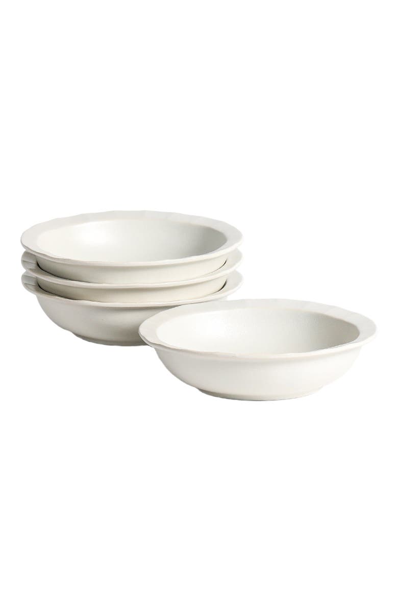 Stone Lain Oasis Stoneware 4-Piece Pasta Bowl Set, Main, color, White