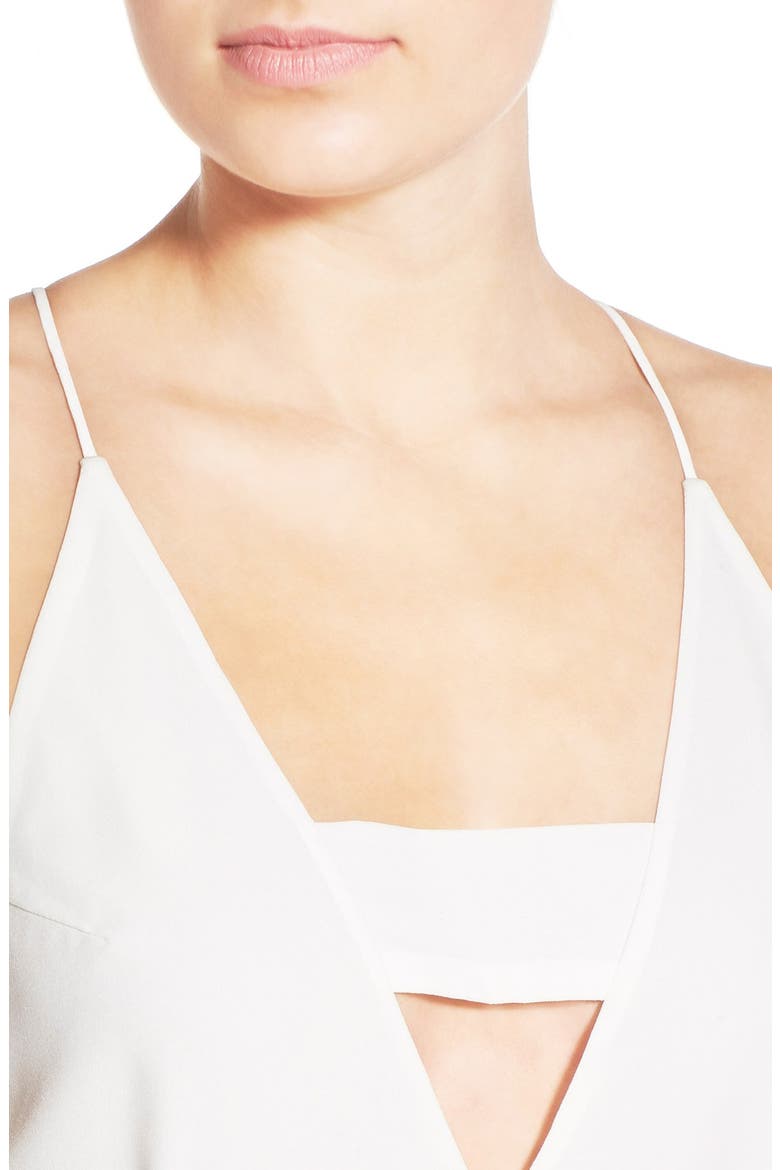 Banded V-Neck Jumpsuit, Alternate, color, WHITE