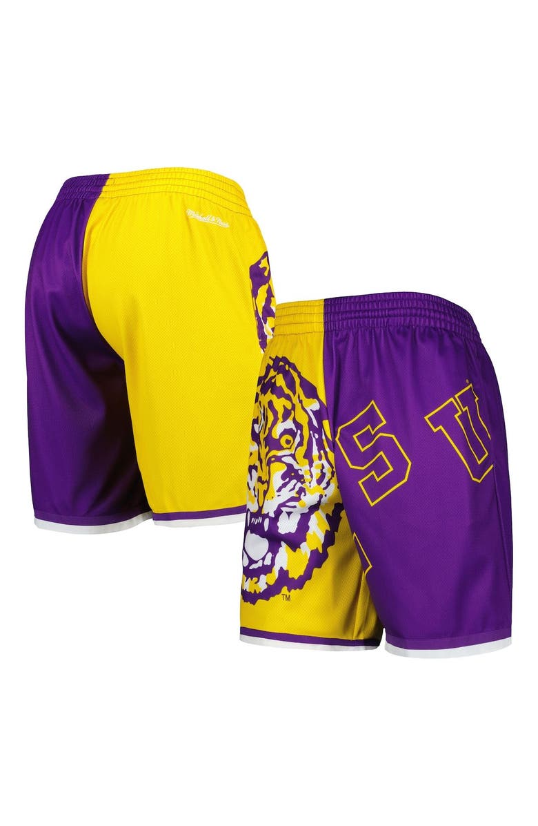 Mitchell & Ness Men's Mitchell & Ness Purple/Gold LSU Tigers Big Face 5.0 Fashion Shorts, Main, color, 