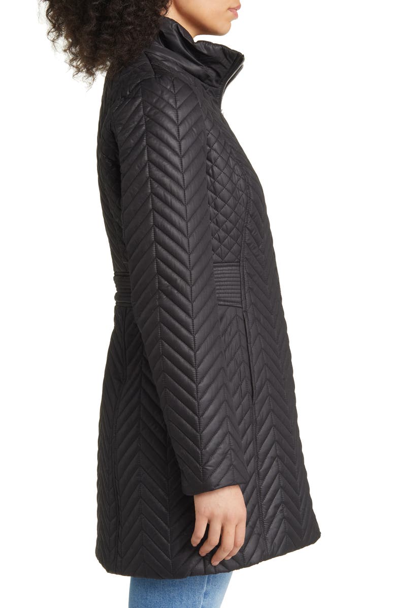 Via Spiga Herringbone Quilted Water Resistant Hooded Jacket, Alternate, color, 