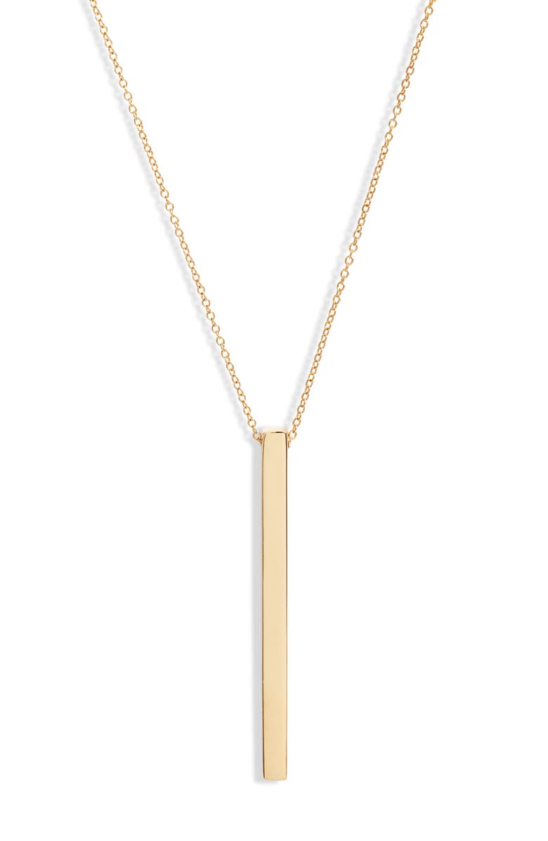 SOKO Thin Bar Pendant Necklace, Alternate, color, Gold