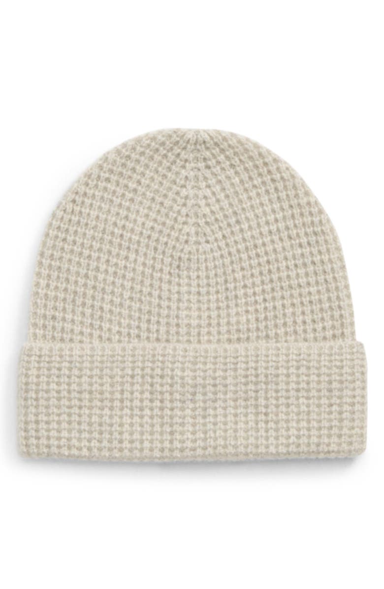 Madewell Resourced Cashmere Waffle Cuff Beanie, Main, color, 