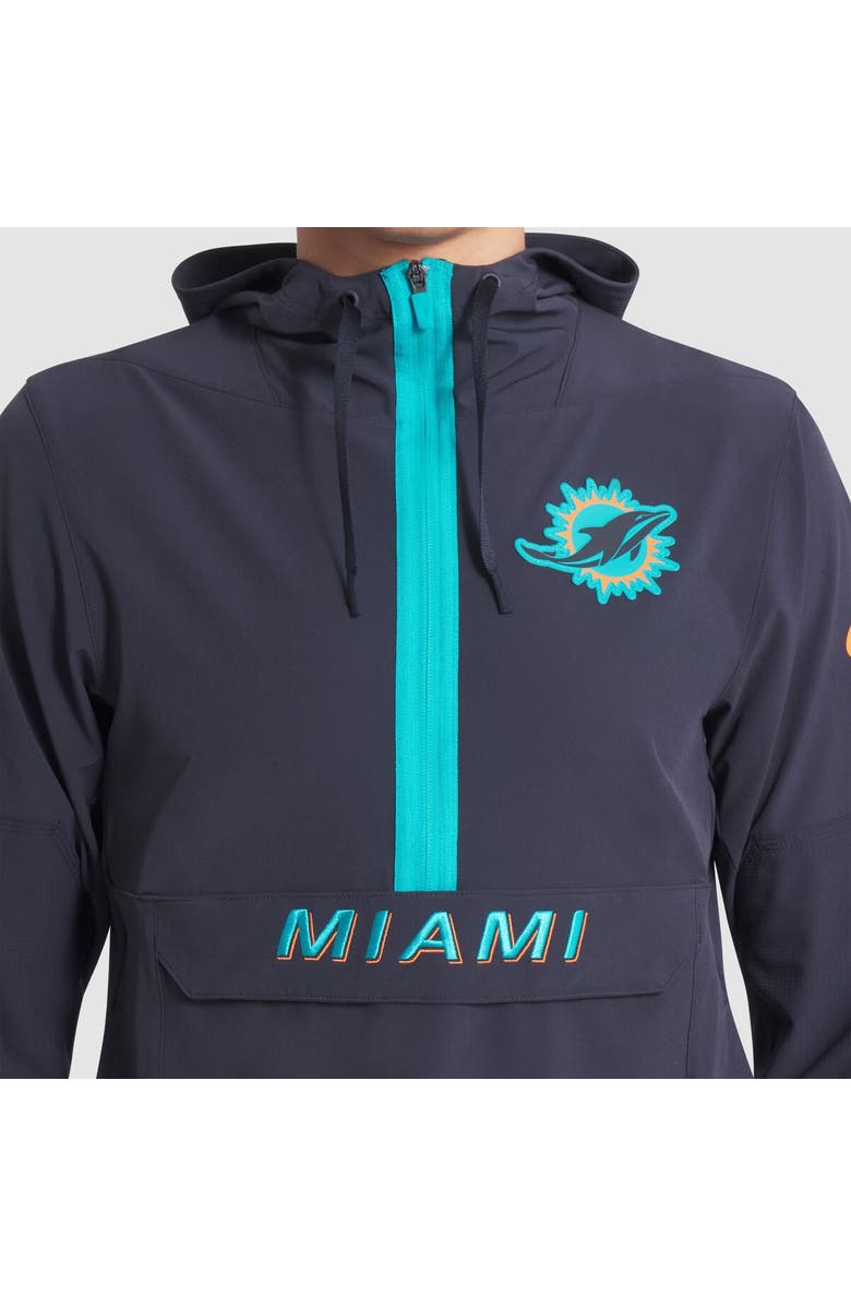 Nike Men's Nike Pitch Blue Miami Dolphins 2025 Rivalries Collection Sideline Anorak Half-Zip Hoodie Jacket, Alternate, color, Navy