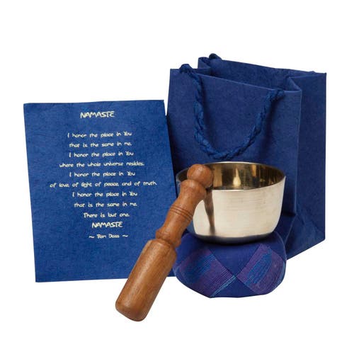 Ten Thousand Villages Namaste Singing Bowl In Blue