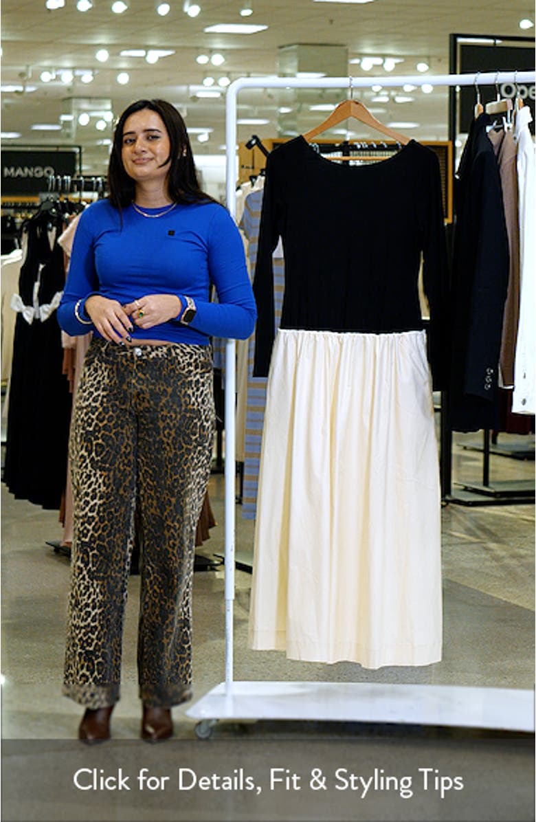 Abel Long Sleeve Mixed Media Maxi Dress, sales video thumbnail