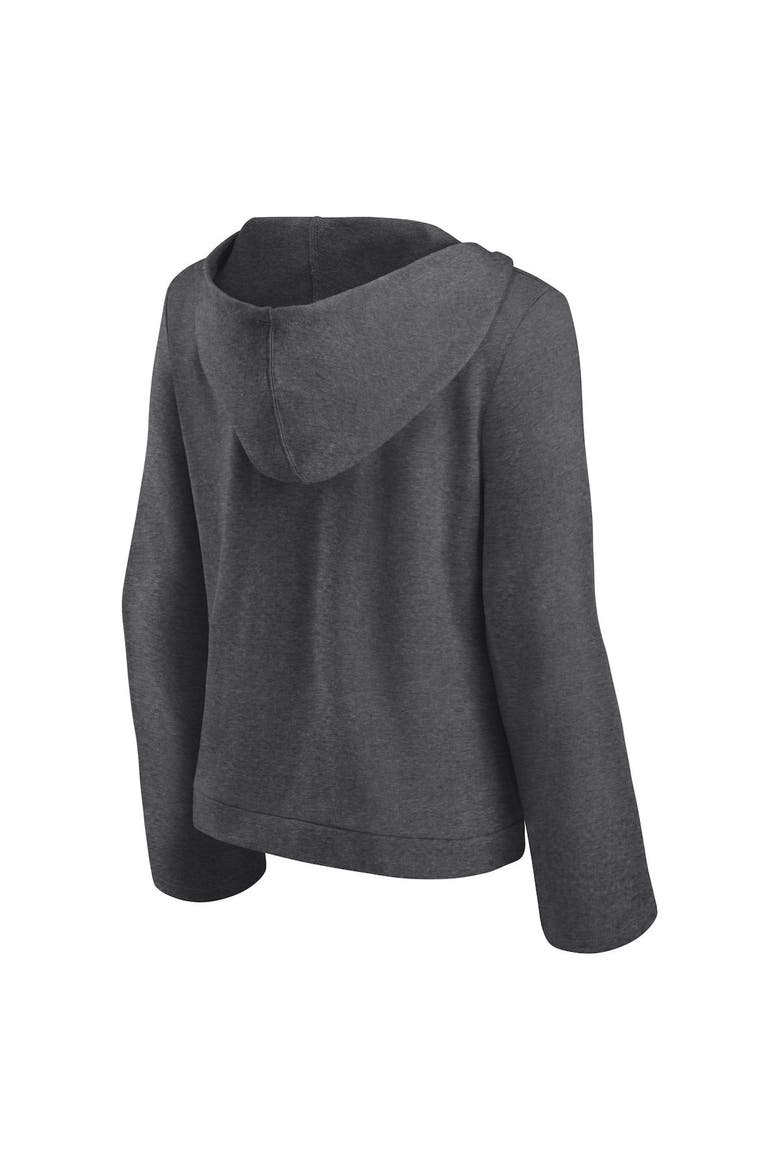Women's Fanatics Branded Heather Charcoal Washington Commanders First Team Cropped Lightweight Hooded Top, Alternate, color, Heather Charcoal