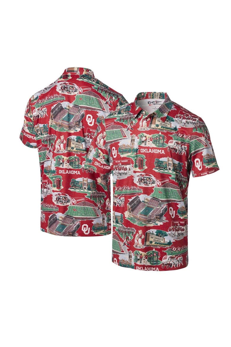 Men's Reyn Spooner Crimson Oklahoma Sooners Scenic Polo, Main, color, Crimson