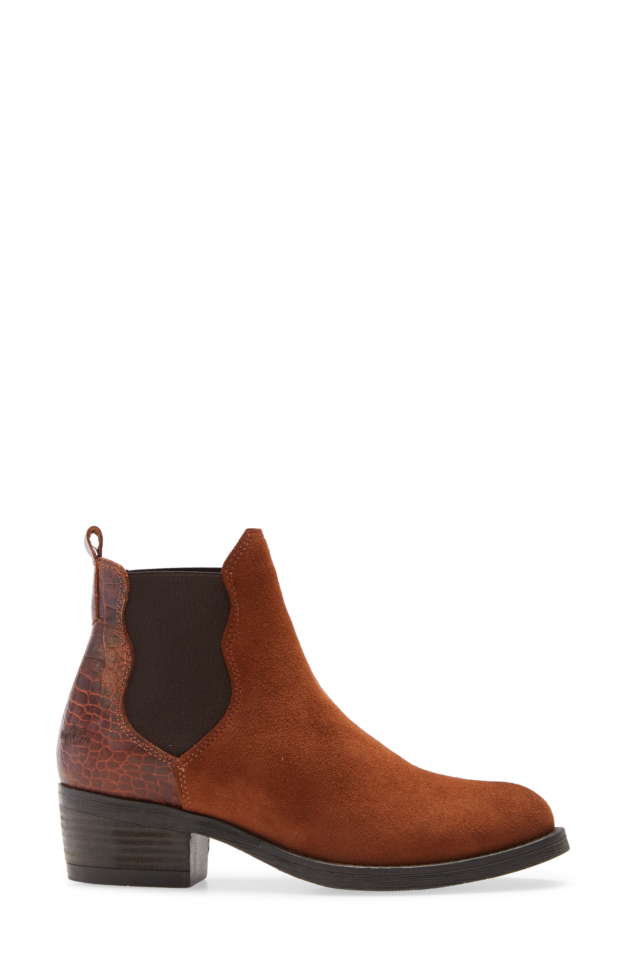 Emery Suede Waterproof Chelsea Boot, Alternate, color, WHISKEY SUEDE