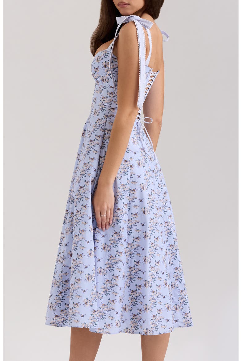 Emely Paneled Dress with Tie Straps, Alternate, color, BEE FLORAL BLUE