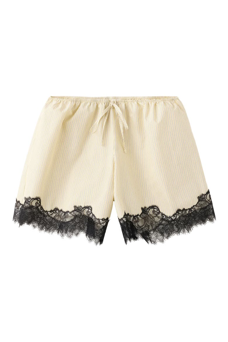 Striped Lace Shorts, Alternate, color, PASTEL YELLOW