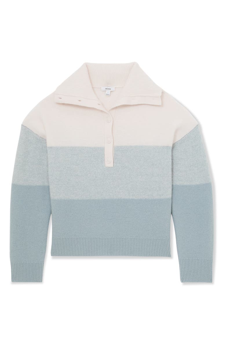 Reiss Flora Wool & Cashmere Sweater, Alternate, color, Cream/ Blue