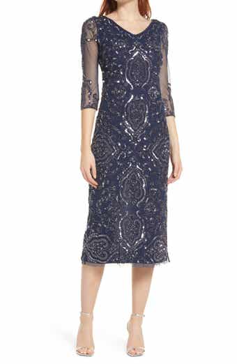 Sequin & Beaded Cocktail Sheath Dress