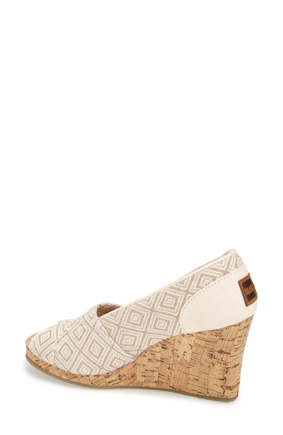 TOMS 'Classic' Woven Wedge Sandal, Alternate, color, 