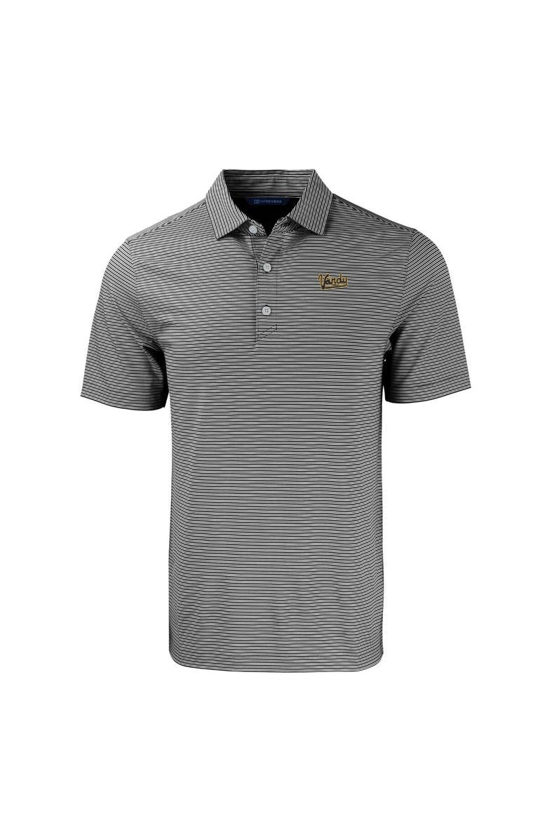 Cutter & Buck Men's Cutter & Buck  Black/White Vanderbilt Commodores Forge Eco Double Stripe Stretch Recycled Tri-Blend Polo, Alternate, color, 