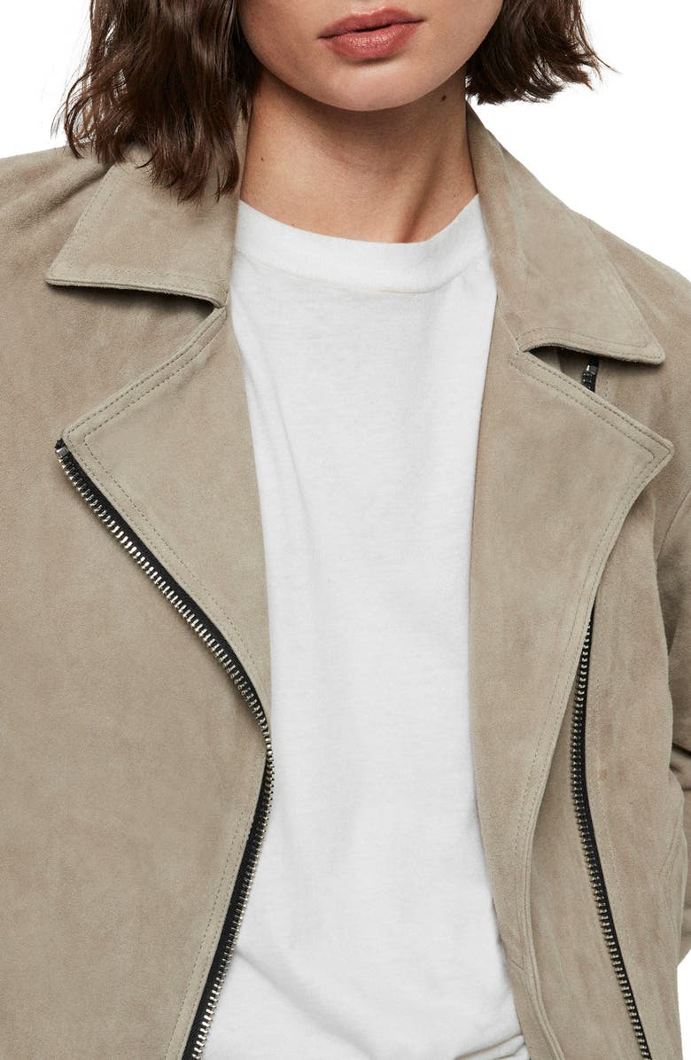 AllSaints Vela Suede Biker Jacket, Alternate, color,
