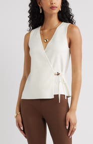 Open Edit Side Tie Sweater Vest