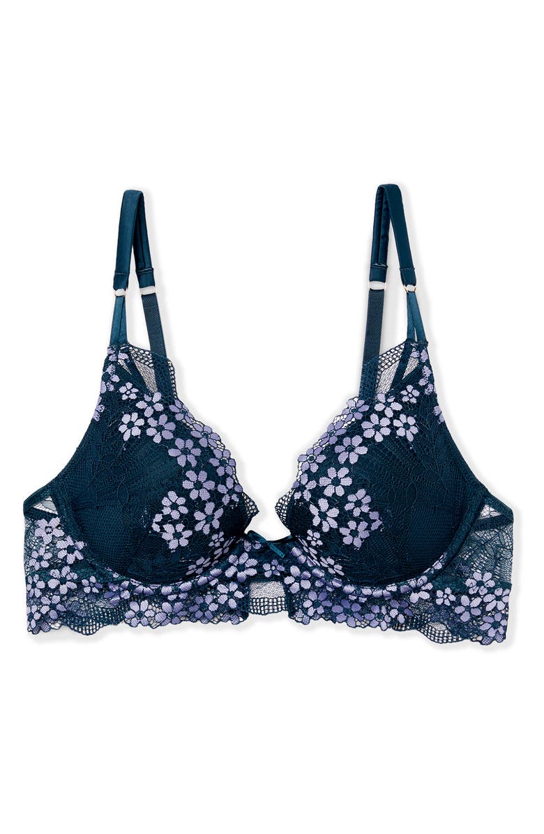 Etam Somptueuse No. 2 Underwire Plunge Push-Up Bra, Alternate, color, Night Blue